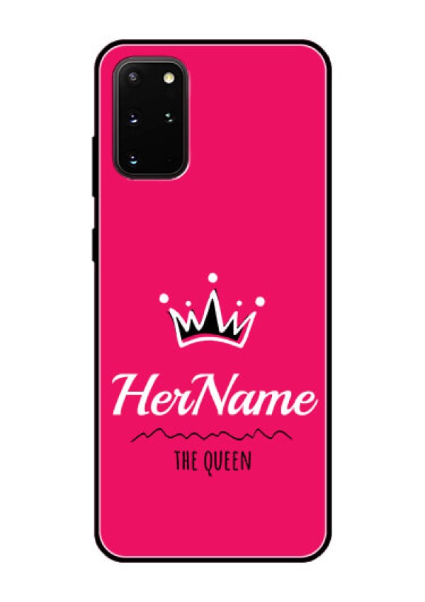 Galaxy S20 Plus Glass Phone Case Queen with Name