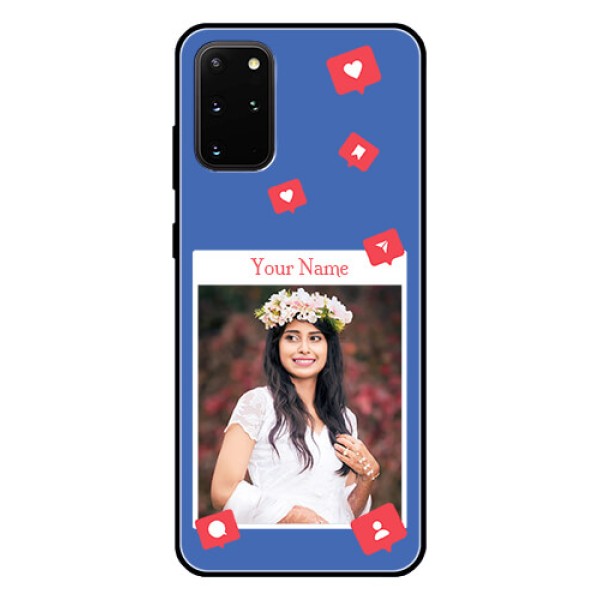 Galaxy S20 Plus Custom Glass Phone Case - Like Share And Comment Design