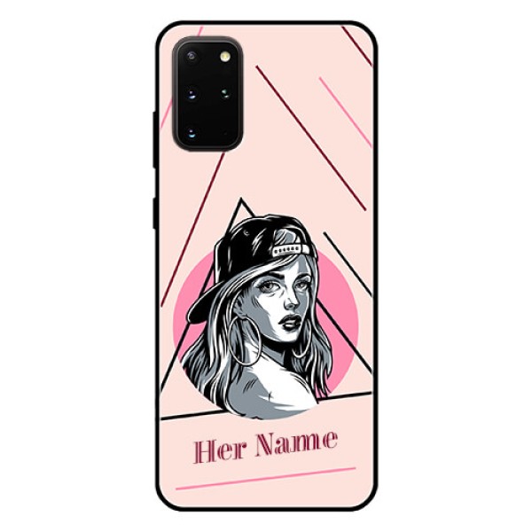Galaxy S20 Plus Personalized Glass Phone Case - Rockstar Girl Design Galaxy S20 Plus Personalized Glass Phone Case - Rockstar Girl Design