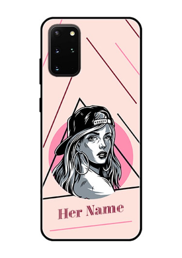 Galaxy S20 Plus Personalized Glass Phone Case - Rockstar Girl Design
