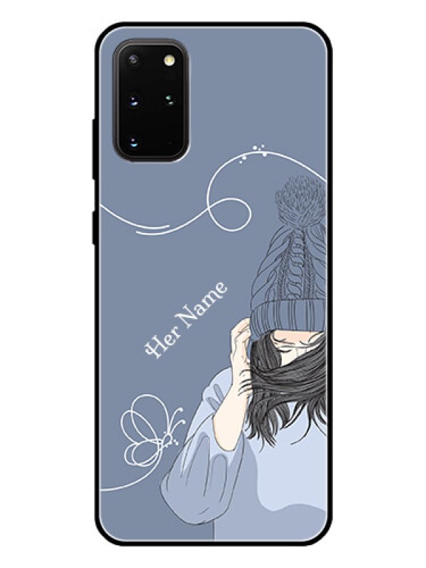 Custom Galaxy S20 Plus Custom Glass Mobile Case - Girl in winter outfit Design