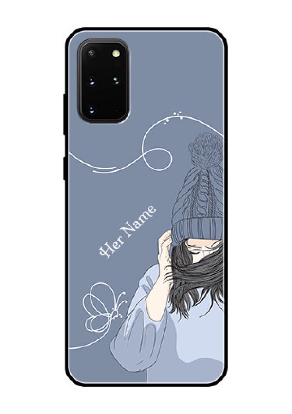 Galaxy S20 Plus Custom Glass Mobile Case - Girl in winter outfit Design