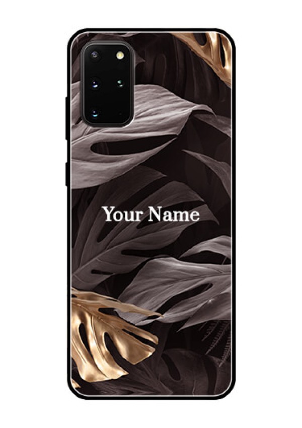 Galaxy S20 Plus Personalised Glass Phone Case - Wild Leaves digital paint Design
