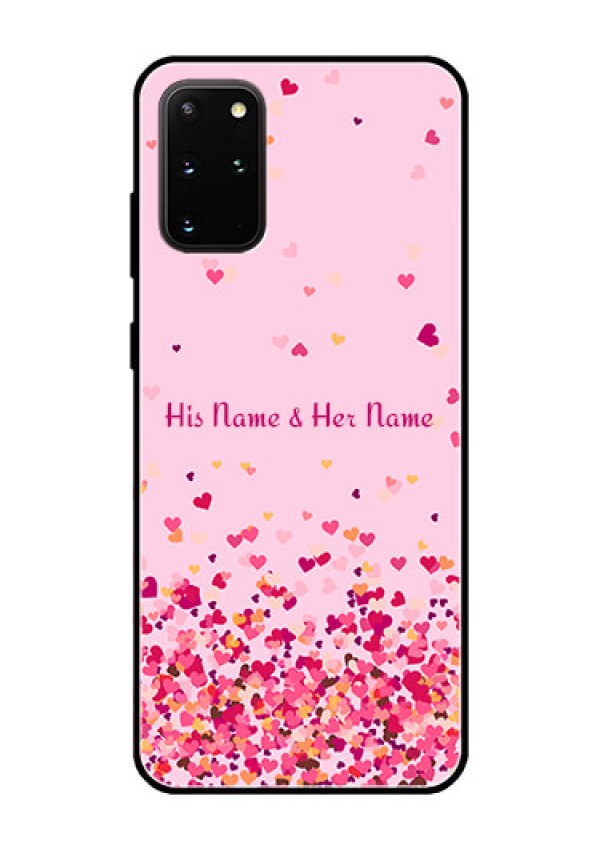 Galaxy S20 Plus Photo Printing on Glass Case - Floating Hearts Design