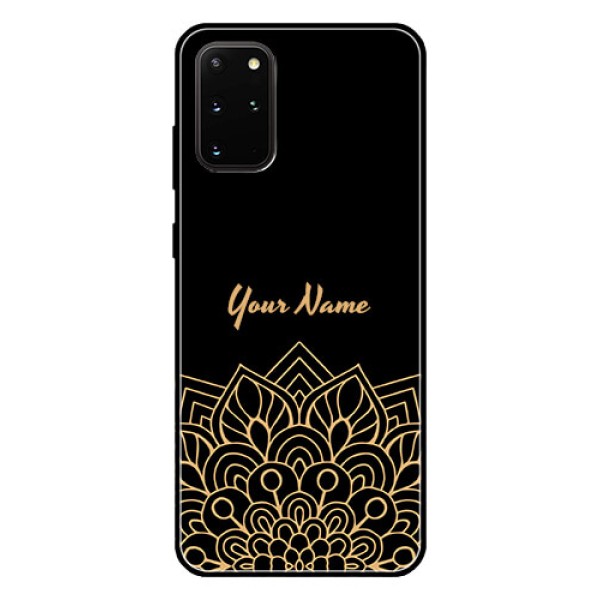 Galaxy S20 Plus Custom Glass Phone Case - Golden mandala Design