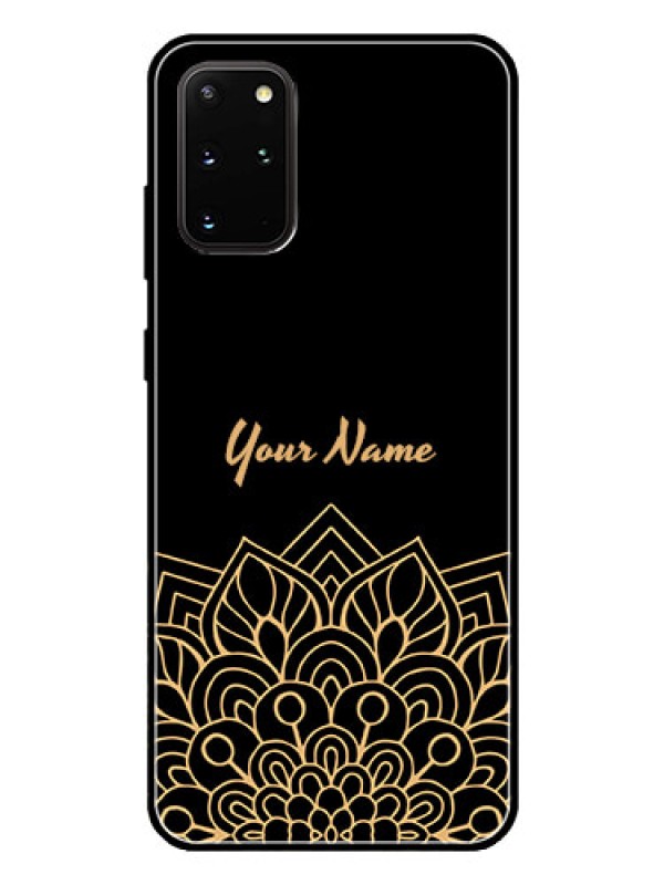 Custom Galaxy S20 Plus Custom Glass Phone Case - Golden mandala Design