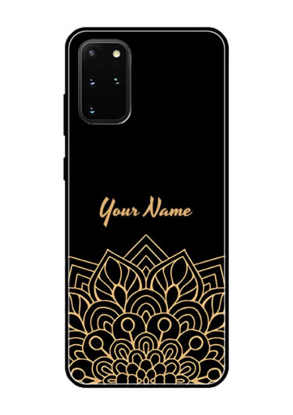 Galaxy S20 Plus Custom Glass Phone Case - Golden mandala Design