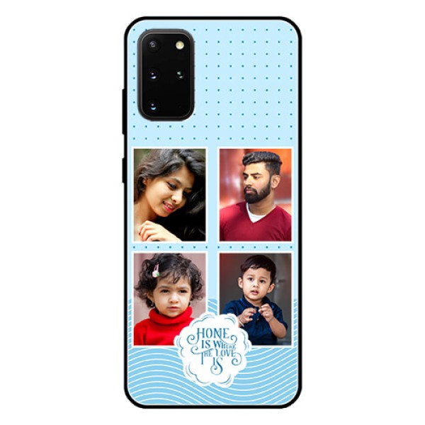 Galaxy S20 Plus Custom Glass Phone Case - Cute love quote with 4 pic upload Design Galaxy S20 Plus Custom Glass Phone Case - Cute love quote with 4 pic upload Design