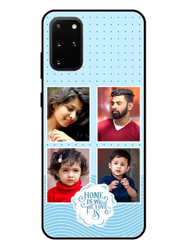 Custom Galaxy S20 Plus Custom Glass Phone Case - Cute love quote with 4 pic upload Design