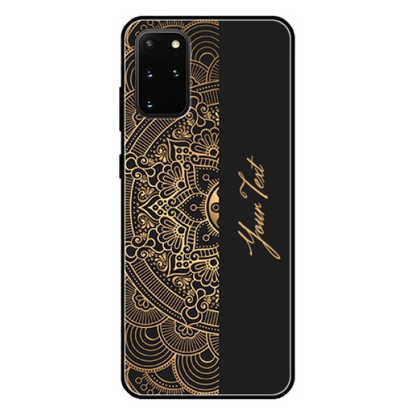 Galaxy S20 Plus Photo Printing on Glass Case - Mandala art with custom text Design Galaxy S20 Plus Photo Printing on Glass Case - Mandala art with custom text Design