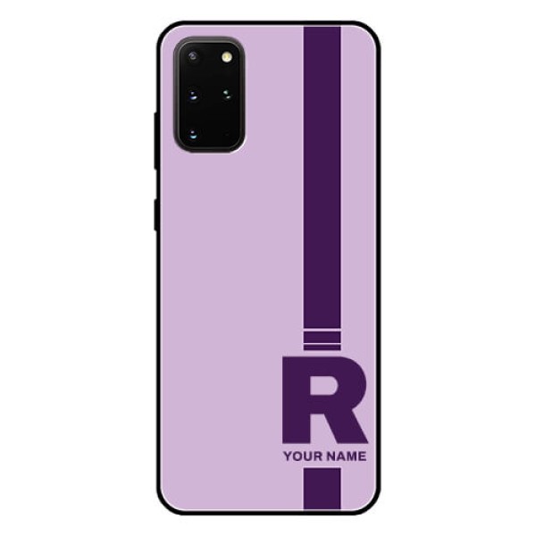 Galaxy S20 Plus Photo Printing on Glass Case - Simple dual tone stripe with name Design Galaxy S20 Plus Photo Printing on Glass Case - Simple dual tone stripe with name Design