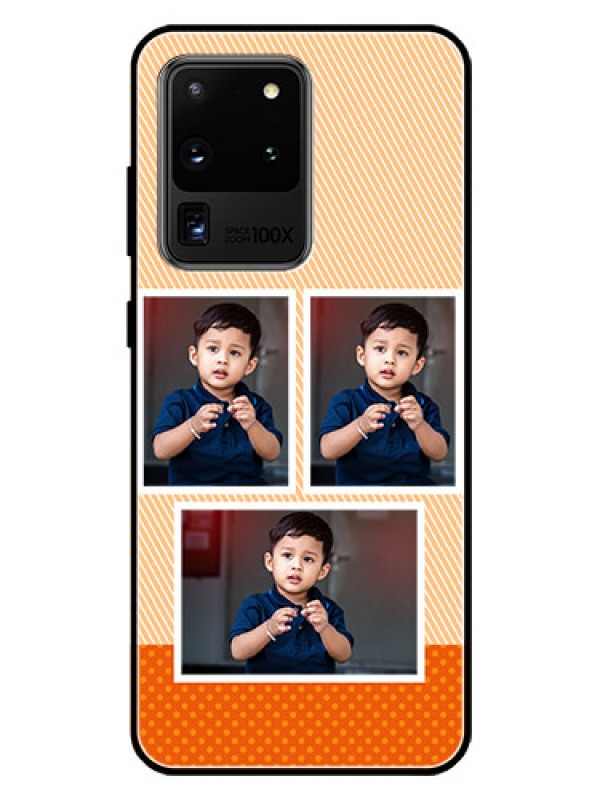 Custom Galaxy S20 Ultra Photo Printing on Glass Case  - Bulk Photos Upload Design