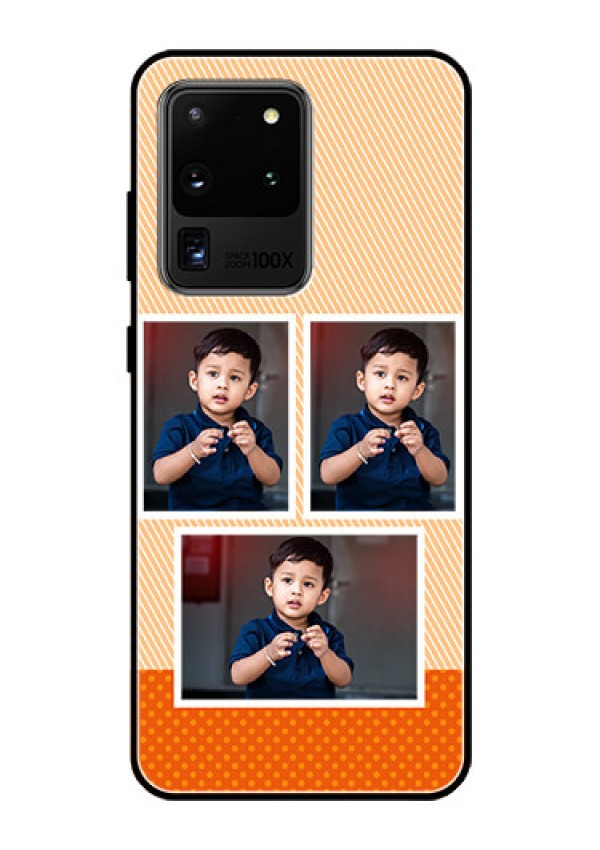 Galaxy S20 Ultra Photo Printing on Glass Case  - Bulk Photos Upload Design