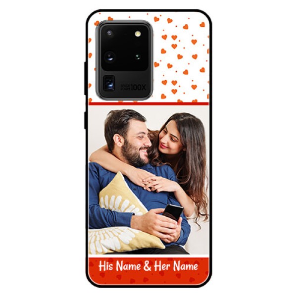 Galaxy S20 Ultra Custom Glass Phone Case  - Orange Love Symbol Design