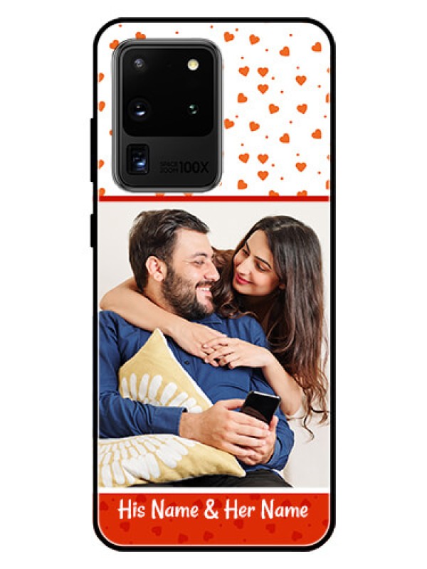 Custom Galaxy S20 Ultra Custom Glass Phone Case  - Orange Love Symbol Design