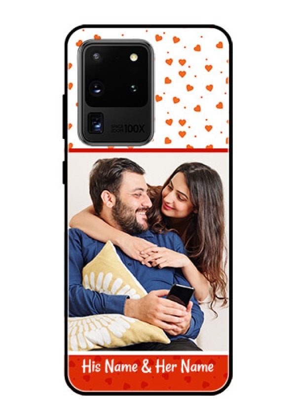 Galaxy S20 Ultra Custom Glass Phone Case  - Orange Love Symbol Design