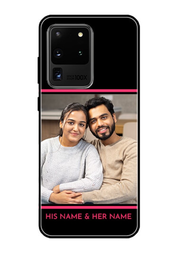 Galaxy S20 Ultra Custom Glass Mobile Case  - with Add Text Design