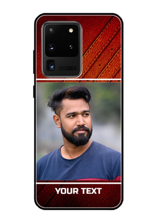 Galaxy S20 Ultra Personalized Glass Phone Case  - Leather Phone Case Design