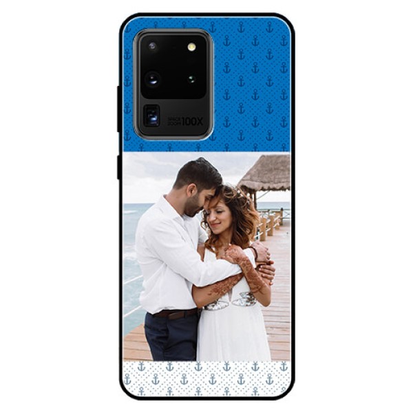 Galaxy S20 Ultra Photo Printing on Glass Case - Blue Anchors Design Galaxy S20 Ultra Photo Printing on Glass Case - Blue Anchors Design