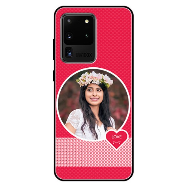 Galaxy S20 Ultra Personalised Glass Phone Case - Pink Pattern Design Galaxy S20 Ultra Personalised Glass Phone Case - Pink Pattern Design