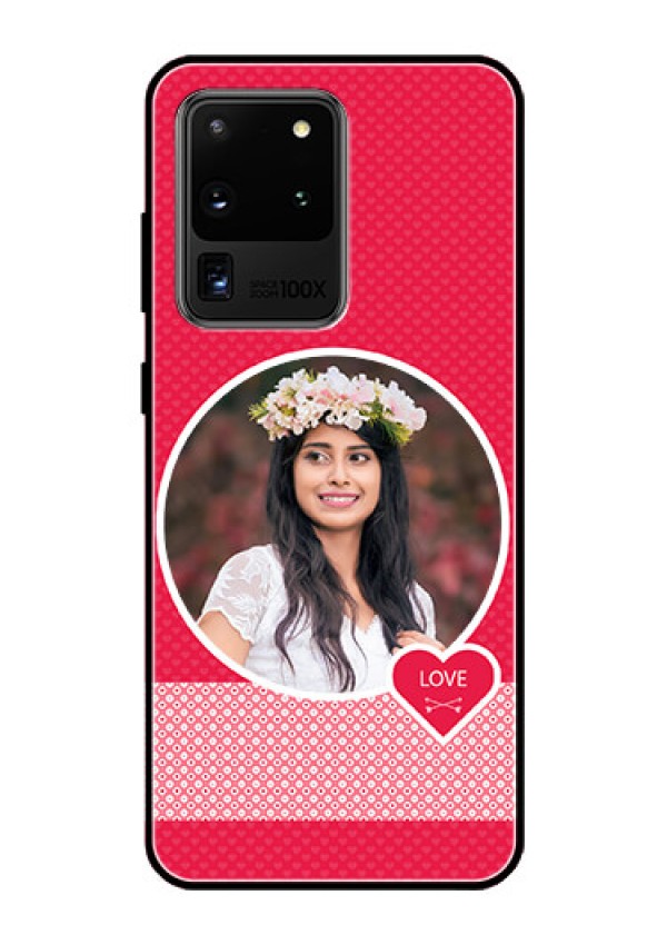 Galaxy S20 Ultra Personalised Glass Phone Case  - Pink Pattern Design