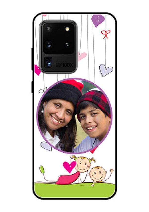 Galaxy S20 Ultra Photo Printing on Glass Case  - Cute Kids Phone Case Design