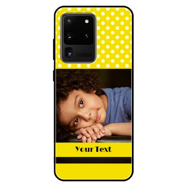 Galaxy S20 Ultra Custom Glass Phone Case  - Bright Yellow Case Design