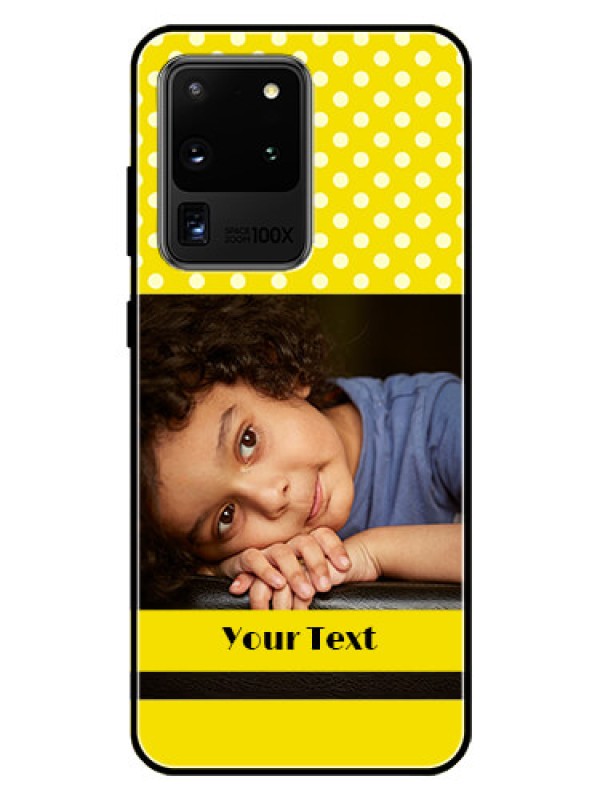 Custom Galaxy S20 Ultra Custom Glass Phone Case  - Bright Yellow Case Design