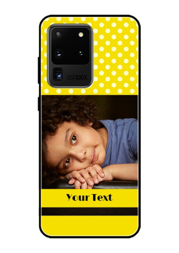 Galaxy S20 Ultra Custom Glass Phone Case  - Bright Yellow Case Design