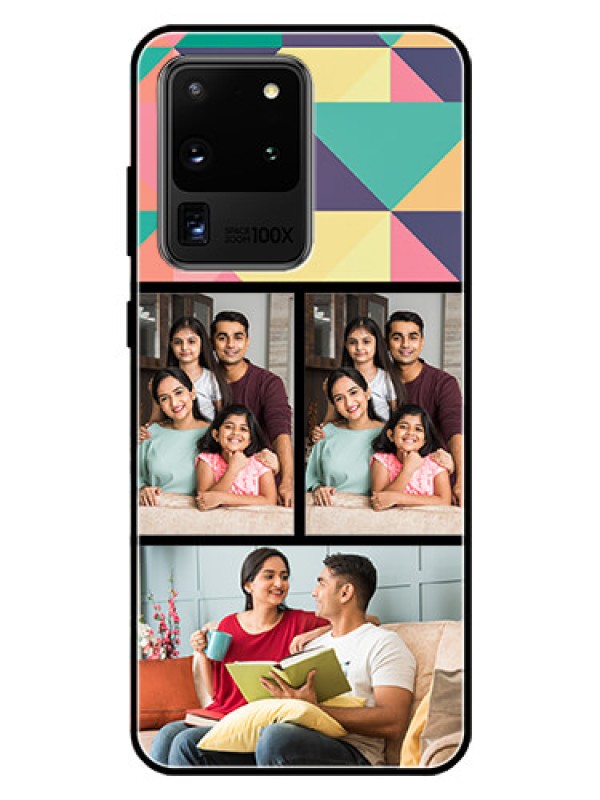 Custom Galaxy S20 Ultra Custom Glass Phone Case  - Bulk Pic Upload Design