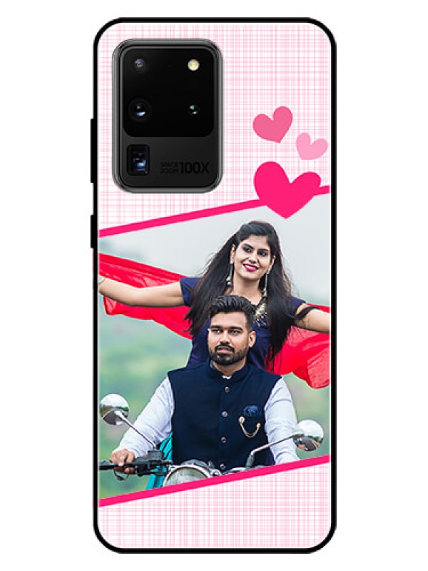 Custom Galaxy S20 Ultra Custom Glass Phone Case  - Love Shape Heart Design
