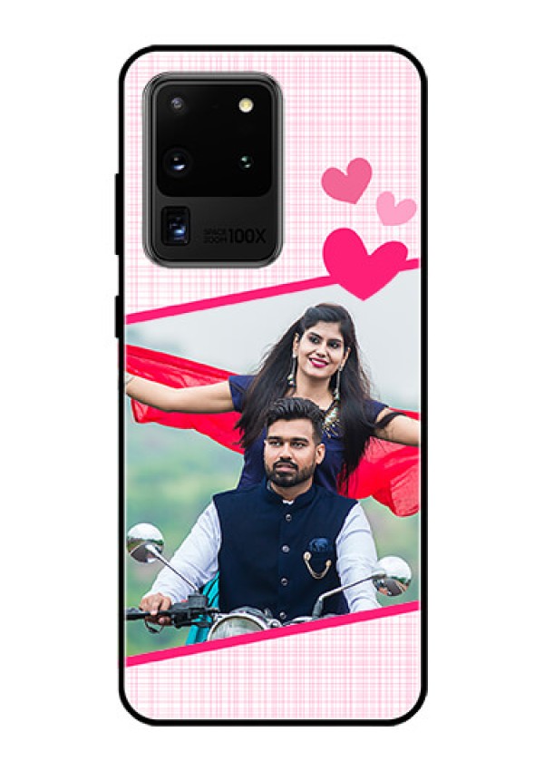 Galaxy S20 Ultra Custom Glass Phone Case  - Love Shape Heart Design