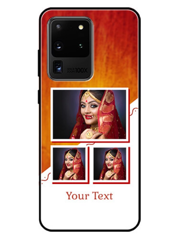 Custom Galaxy S20 Ultra Custom Glass Phone Case  - Wedding Memories Design  