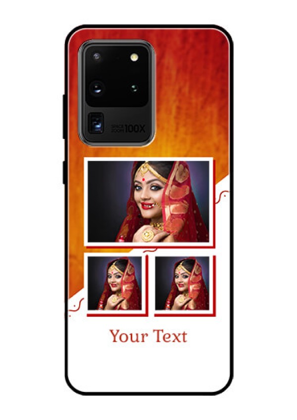 Galaxy S20 Ultra Custom Glass Phone Case  - Wedding Memories Design  