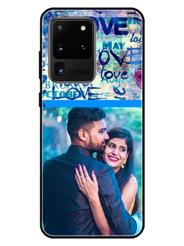 Custom Galaxy S20 Ultra Custom Glass Mobile Case  - Colorful Love Design