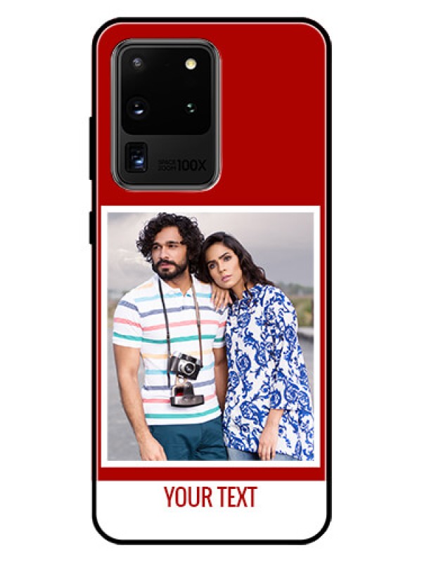 Custom Galaxy S20 Ultra Personalized Glass Phone Case  - Simple Red Color Design