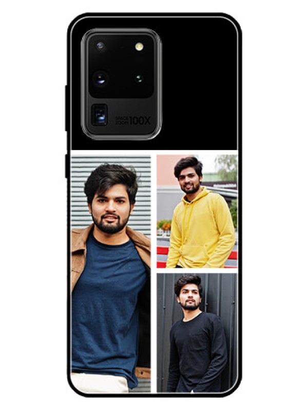 Custom Galaxy S20 Ultra Photo Printing on Glass Case  - Upload Multiple Picture Design