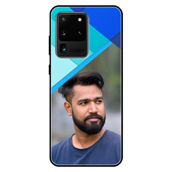 Galaxy S20 Ultra Custom Glass Phone Case - Blue Pattern Design Galaxy S20 Ultra Custom Glass Phone Case - Blue Pattern Design