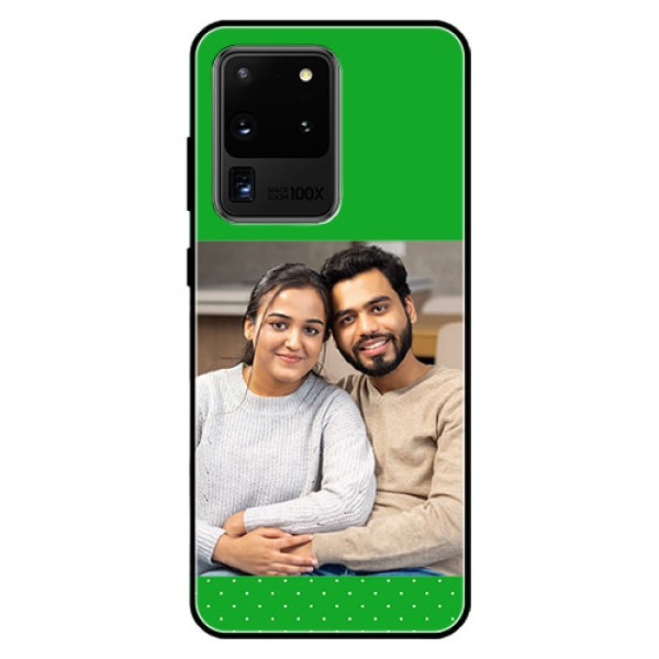 Galaxy S20 Ultra Personalized Glass Phone Case  - Green Pattern Design