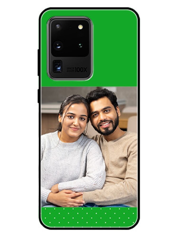 Custom Galaxy S20 Ultra Personalized Glass Phone Case  - Green Pattern Design