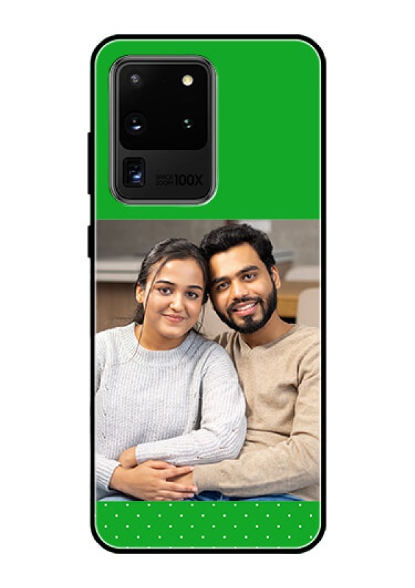Galaxy S20 Ultra Personalized Glass Phone Case  - Green Pattern Design
