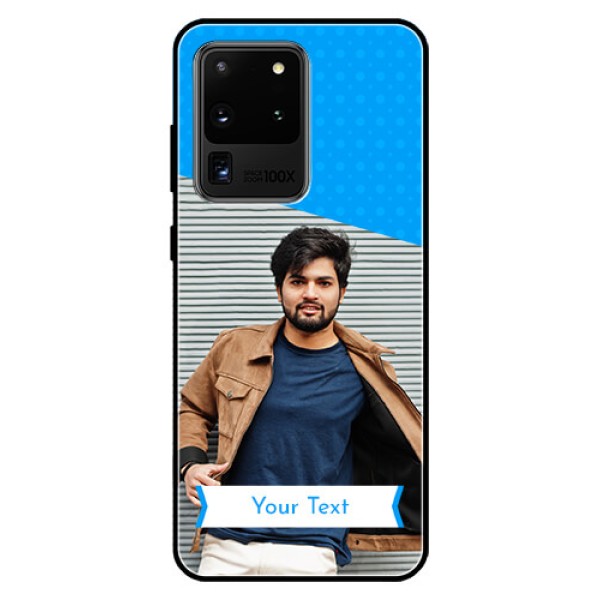 Galaxy S20 Ultra Photo Printing on Glass Case - Simple Blue Color Design Galaxy S20 Ultra Photo Printing on Glass Case - Simple Blue Color Design
