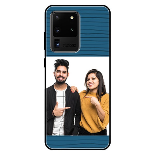 Galaxy S20 Ultra Custom Glass Phone Case  - Blue Pattern Cover Design