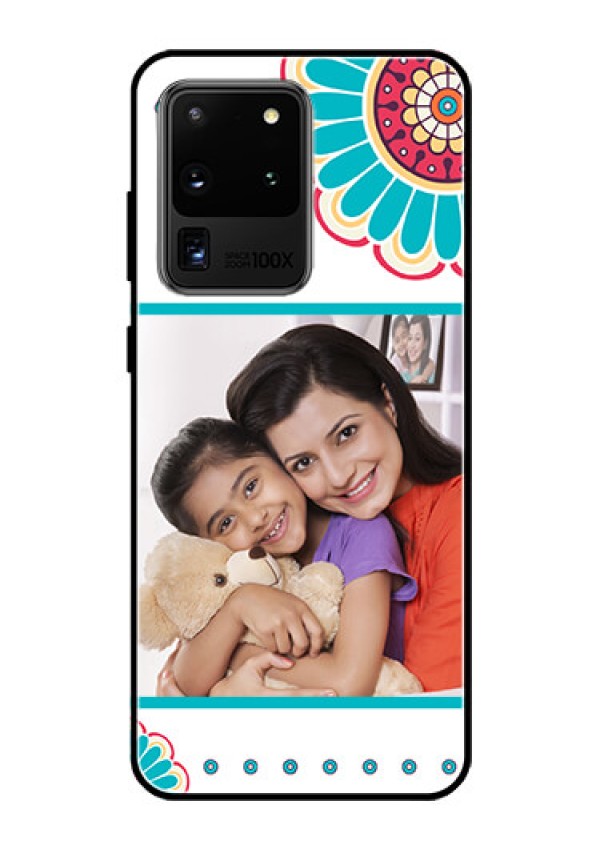 Galaxy S20 Ultra Custom Glass Phone Case  - Flower Design