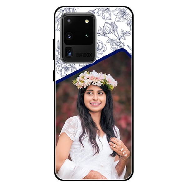 Galaxy S20 Ultra Personalized Glass Phone Case  - Premium Floral Design