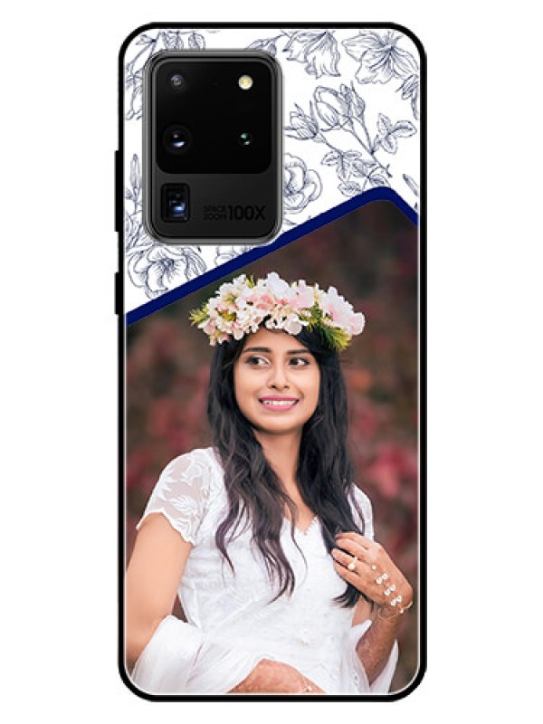 Custom Galaxy S20 Ultra Personalized Glass Phone Case  - Premium Floral Design