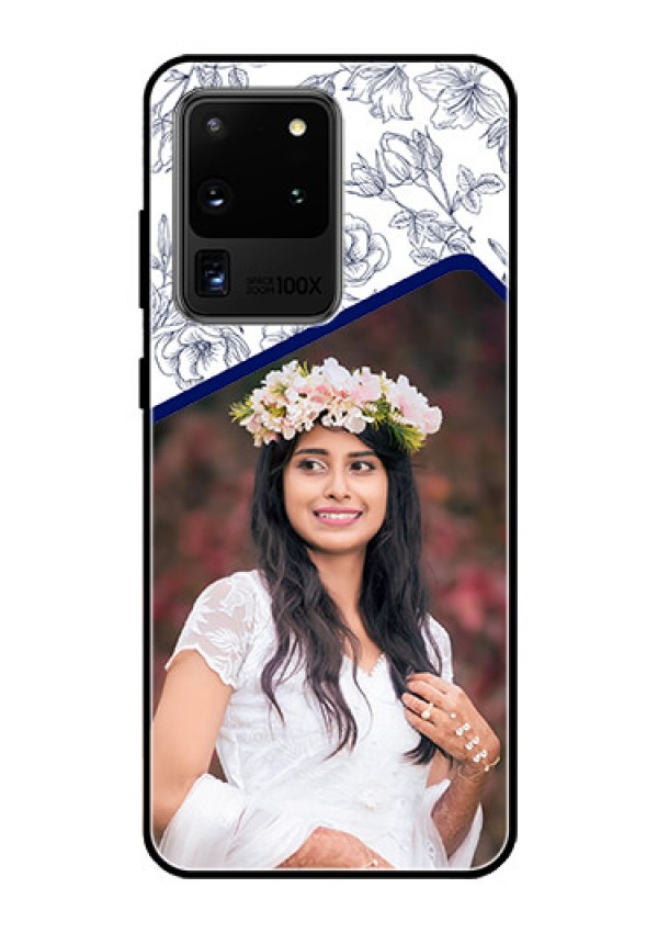 Galaxy S20 Ultra Personalized Glass Phone Case  - Premium Floral Design