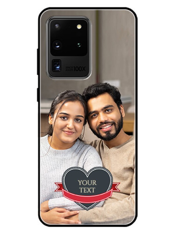 Custom Galaxy S20 Ultra Custom Glass Phone Case  - Just Married Couple Design