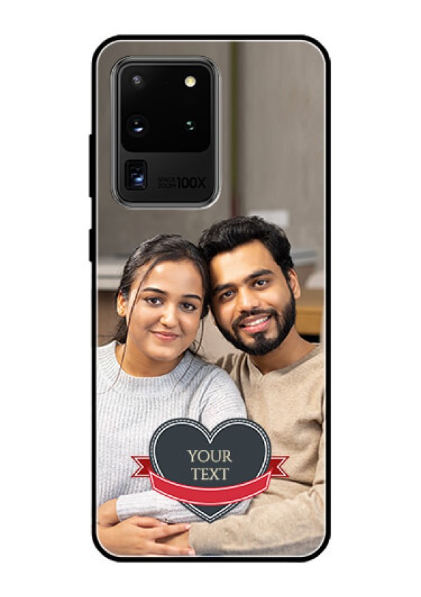 Galaxy S20 Ultra Custom Glass Phone Case  - Just Married Couple Design