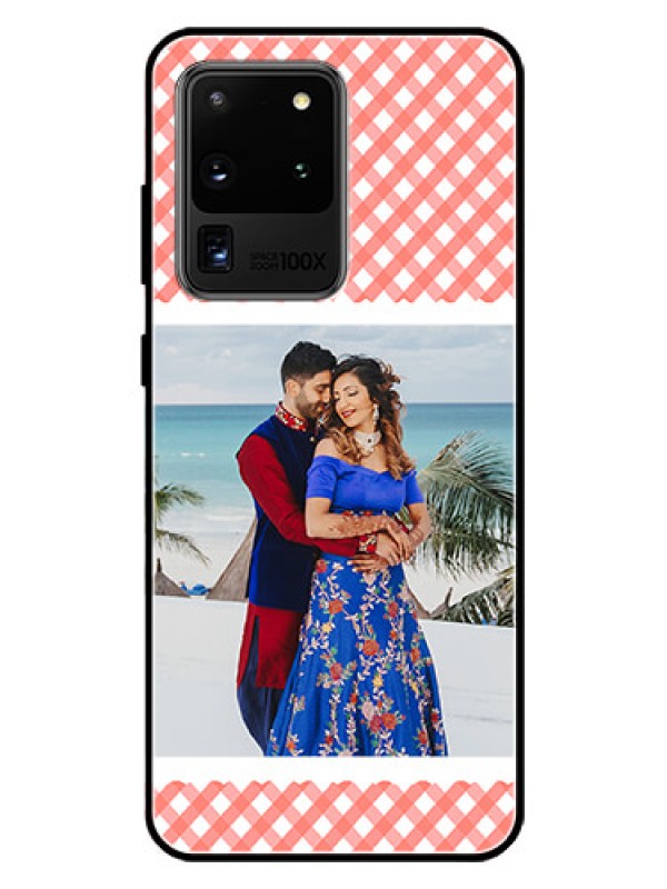 Custom Galaxy S20 Ultra Personalized Glass Phone Case  - Pink Pattern Design
